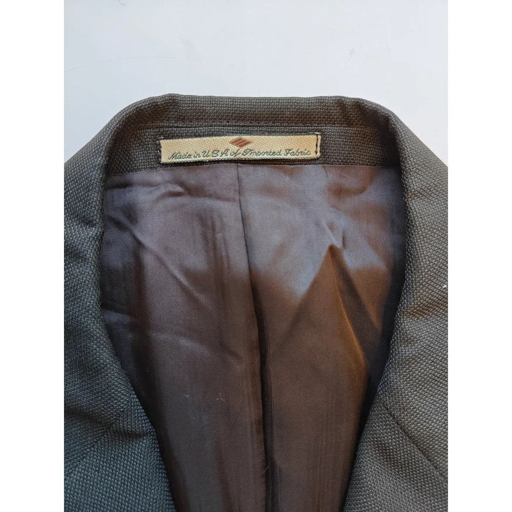 Joseph Abboud Mens Blazer Sports Coat 44R Dark Brown Made in USA 3 Button Q701
